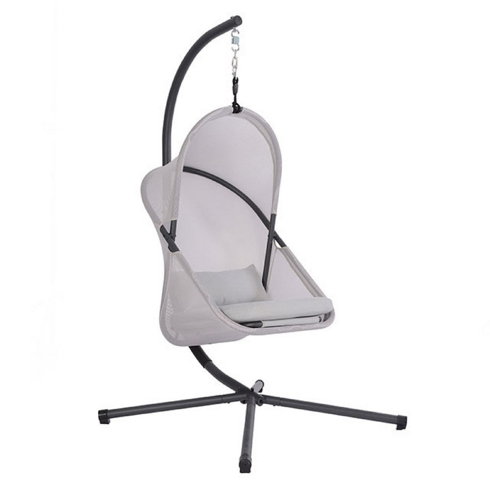 Cery Outdoor Egg Swing Chair | Foldable St& | Light Gray Cushion