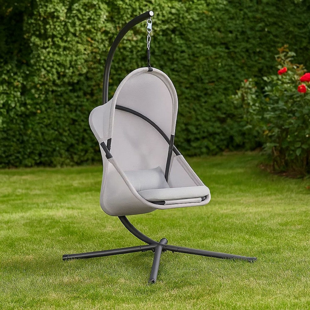 Cery Outdoor Egg Swing Chair | Foldable St& | Light Gray Cushion