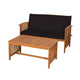 Kaila 4pc Patio Sofa Chair & Coffee Table Set | Black Cushions | Brown Wood BM337265