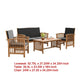 Kaila 4pc Patio Sofa Chair & Coffee Table Set | Black Cushions | Brown Wood BM337265