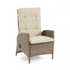 Ankia 4pc Outdoor Reclining Chair & Ottoman Set | Beige Brown Woven
