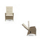 Ankia 4pc Outdoor Reclining Chair & Ottoman Set | Beige Brown Woven