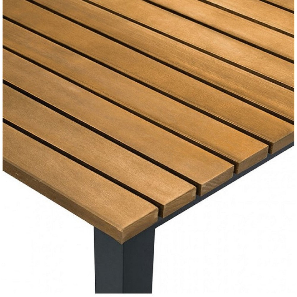 Ankia 5pc Outdoor Dining Table & Chairs Set | Gray | Natural Teak Brown