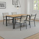 Ankia 5pc Outdoor Dining Table & Chairs Set | Gray | Natural Teak Brown