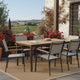 Ankia 5pc Outdoor Dining Table & Chairs Set | Gray | Natural Teak Brown