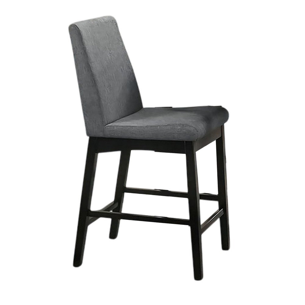 Heni 5pc Counter Table & 4 Chair Set | Gray Padded | Dark Walnut Brown BM337268