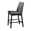 Heni 5pc Counter Table & 4 Chair Set | Gray Padded | Dark Walnut Brown BM337268