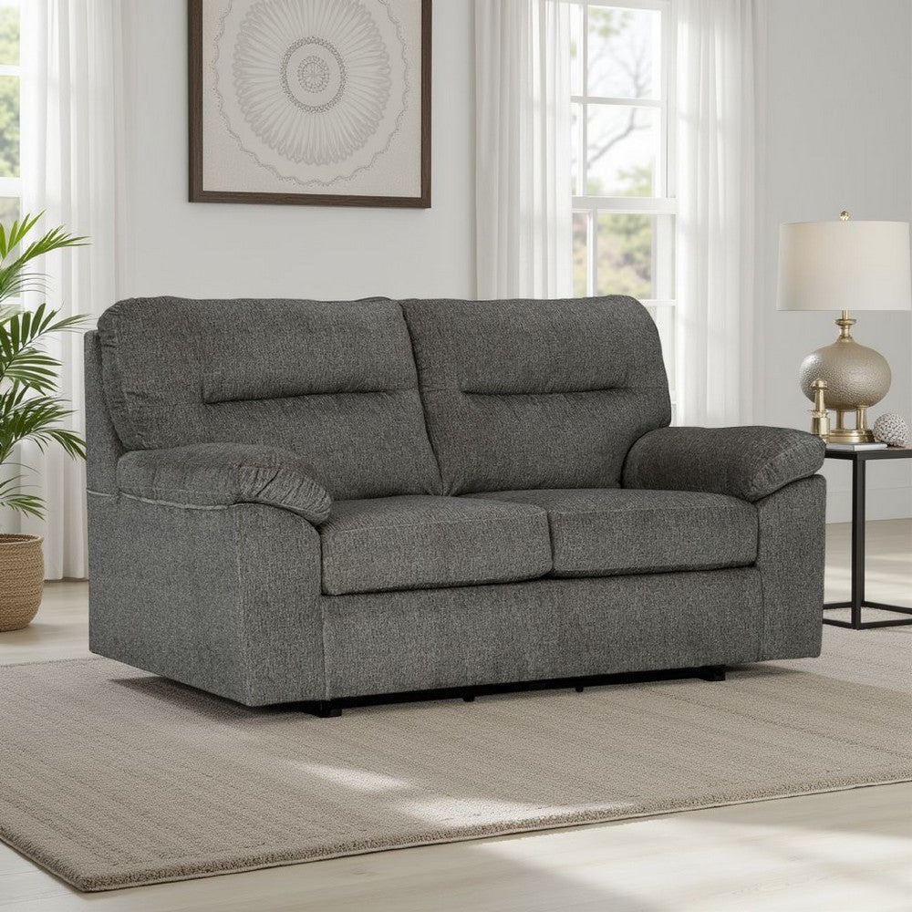 Yido Gliding Loveseat | 72" | Soft Mineral Gray Polyester Pillowtop