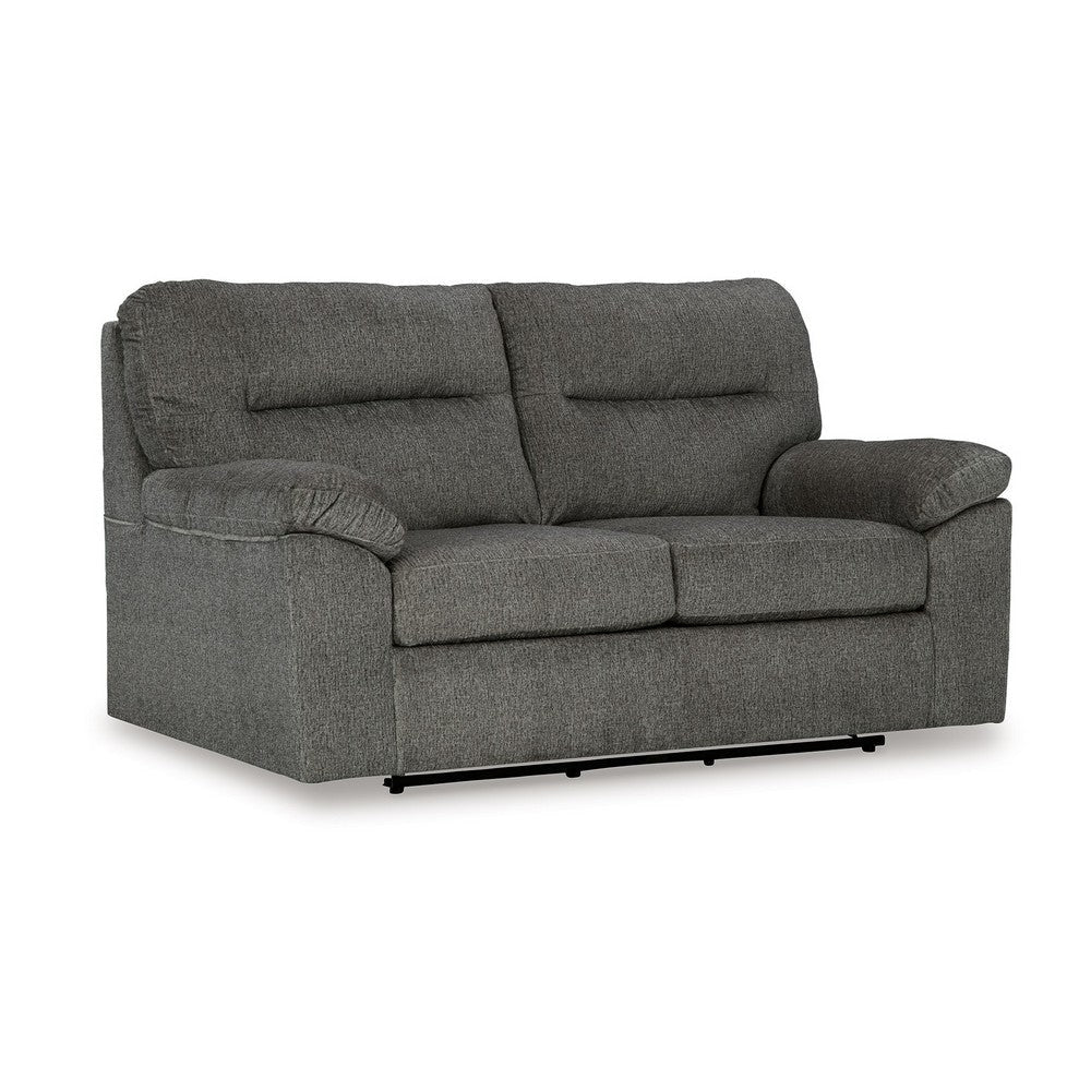 Yido Gliding Loveseat | 72" | Soft Mineral Gray Polyester Pillowtop