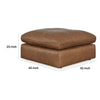Accent Ottoman | 42’’ Square | Caramel Brown Faux Leather | Non Skid BM337274