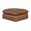 Accent Ottoman | 42" Square | Caramel Brown Faux Leather | Non Skid