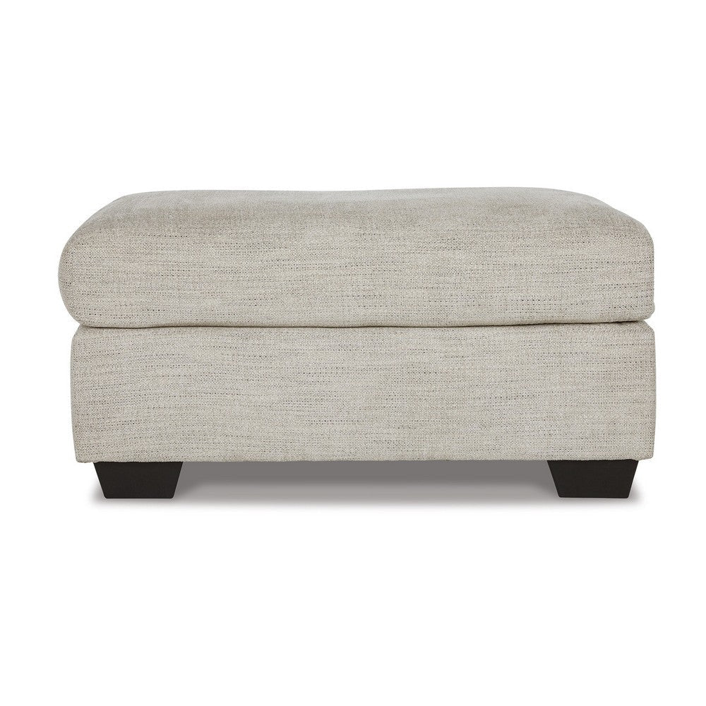 Roy Accent Ottoman | 40’’ Rectangular | Soft Light Gray Polyester Seat BM337275