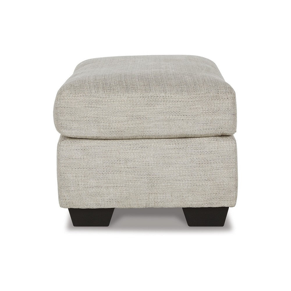 Roy Accent Ottoman | 40’’ Rectangular | Soft Light Gray Polyester Seat BM337275