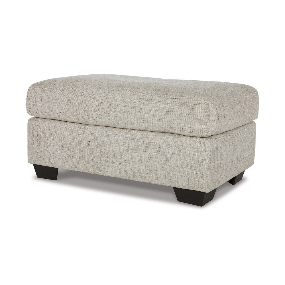 Roy Accent Ottoman | 40’’ Rectangular | Soft Light Gray Polyester Seat BM337275
