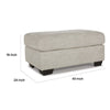 Roy Accent Ottoman | 40’’ Rectangular | Soft Light Gray Polyester Seat BM337275