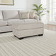 Roy Accent Ottoman | 40" Rectangular | Soft Light Gray Polyester Seat
