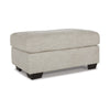 Roy Accent Ottoman | 40" Rectangular | Soft Light Gray Polyester Seat