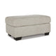 Roy Accent Ottoman | 40" Rectangular | Soft Light Gray Polyester Seat