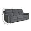 Jinu Power Recliner Sofa | 86’’ | Dark Gray Polyester Micro Chenille BM337276