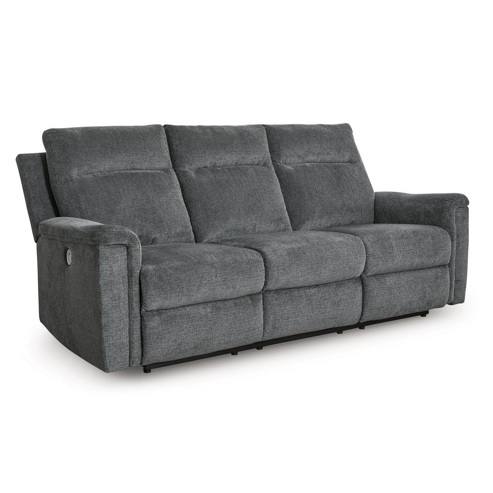 Jinu Power Recliner Sofa | 86" | Dark Gray Polyester Micro Chenille