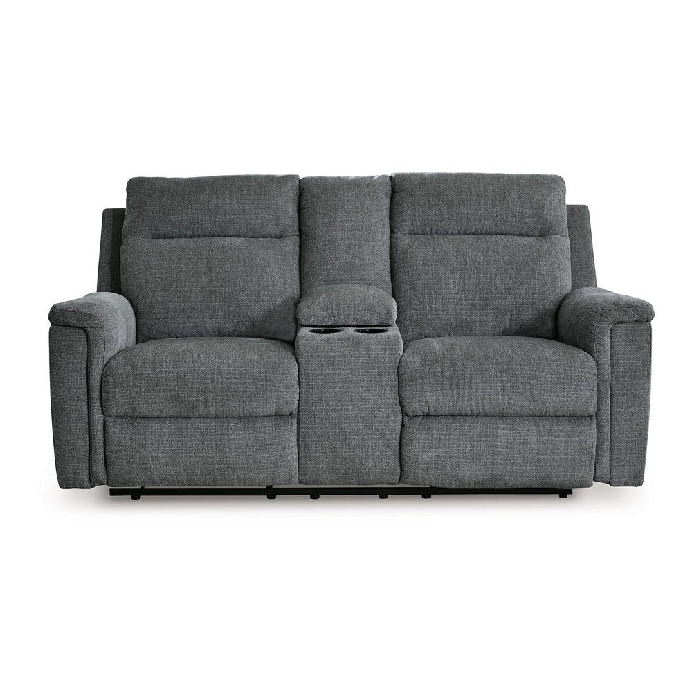 Jinu Power Recliner Loveseat | 75’’ Soft Gray Polyester Micro Chenille BM337277