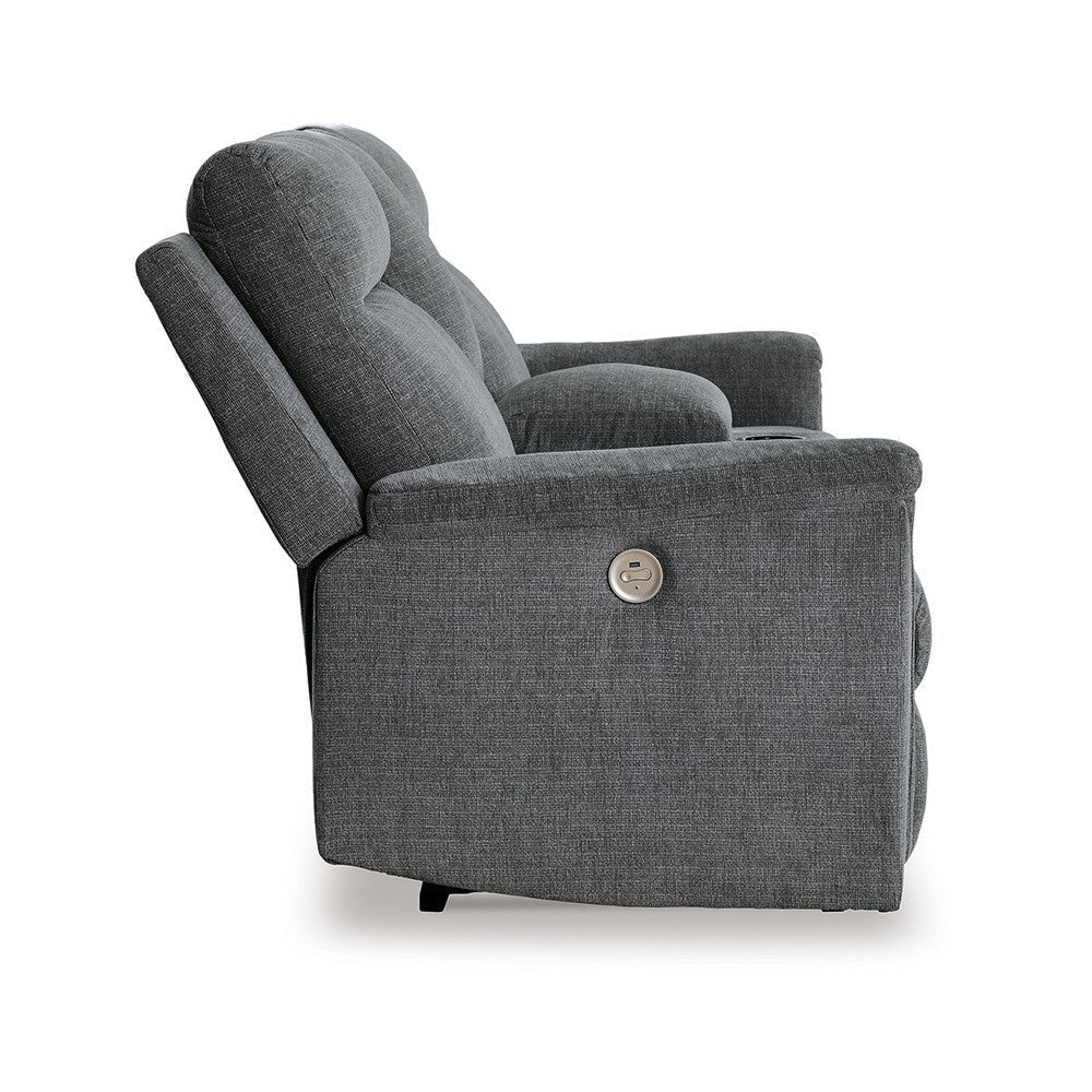 Jinu Power Recliner Loveseat | 75’’ Soft Gray Polyester Micro Chenille BM337277
