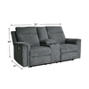Jinu Power Recliner Loveseat | 75’’ Soft Gray Polyester Micro Chenille BM337277