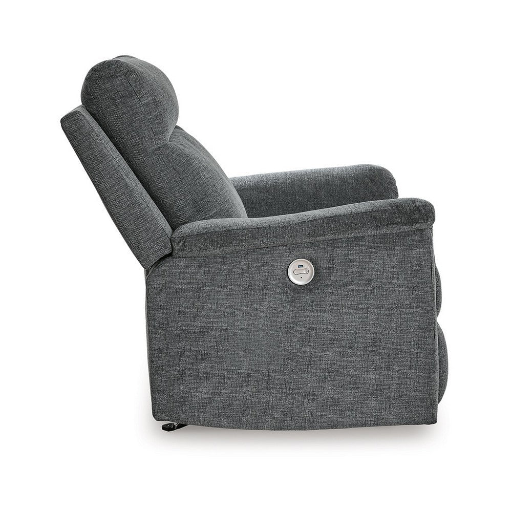 Jinu Power Recliner Chair | Gray Polyester and Soft Micro Chenille BM337278