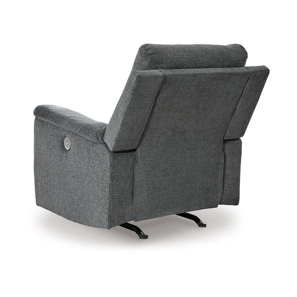 Jinu Power Recliner Chair | Gray Polyester and Soft Micro Chenille BM337278