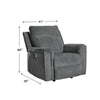 Jinu Power Recliner Chair | Gray Polyester and Soft Micro Chenille BM337278