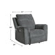 Jinu Power Recliner Chair | Gray Polyester and Soft Micro Chenille BM337278