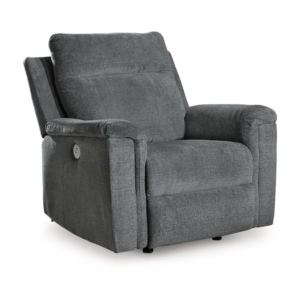 Jinu Power Recliner Chair | Gray Polyester and Soft Micro Chenille