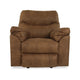 Manual Rocker Recliner Chair | Plush Pillowtop Bark Brown Faux Leather BM337281