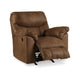 Manual Rocker Recliner Chair | Plush Pillowtop Bark Brown Faux Leather BM337281