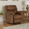 Manual Rocker Recliner Chair | Plush Pillowtop Bark Brown Faux Leather