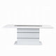 Zav Dining Table | 79" Rectangular Top | White Gray Pedestal Base