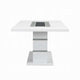 Zav Dining Table | 79" Rectangular Top | White Gray Pedestal Base
