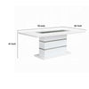 Zav Dining Table | 79" Rectangular Top | White Gray Pedestal Base