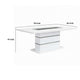 Zav Dining Table | 79" Rectangular Top | White Gray Pedestal Base