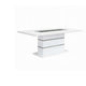 Zav Dining Table | 79" Rectangular Top | White Gray Pedestal Base