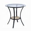 Col 3pc Accent Table and Chair Set | Black | Glass Top | Padded Seats BM337289