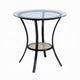 Col 3pc Accent Table and Chair Set | Black | Glass Top | Padded Seats BM337289