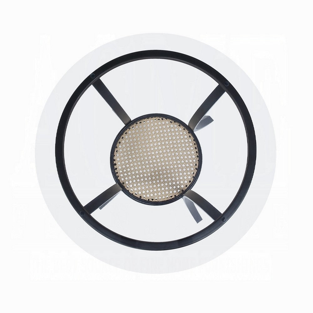 Col 3pc Accent Table and Chair Set | Black | Glass Top | Padded Seats BM337289