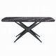 Laus Dining Table | 71’’ Crystal Glass Top | Black Geometric Base BM337308