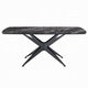 Laus Dining Table | 71" Crystal Glass Top | Black Geometric Base