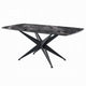 Laus Dining Table | 71" Crystal Glass Top | Black Geometric Base