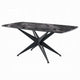 Laus Dining Table | 71’’ Crystal Glass Top | Black Geometric Base BM337308