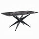 Laus Dining Table | 71" Crystal Glass Top | Black Geometric Base 