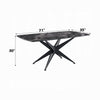 Laus Dining Table | 71" Crystal Glass Top | Black Geometric Base