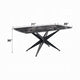 Laus Dining Table | 71" Crystal Glass Top | Black Geometric Base